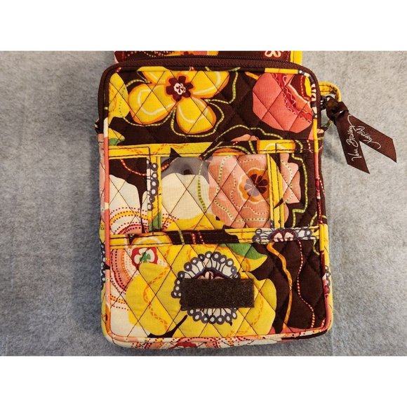Vera Bradley Mini Hipster Crossbody Bag Handbag and Wallet Floral Brown Yellow - Picture 7 of 15